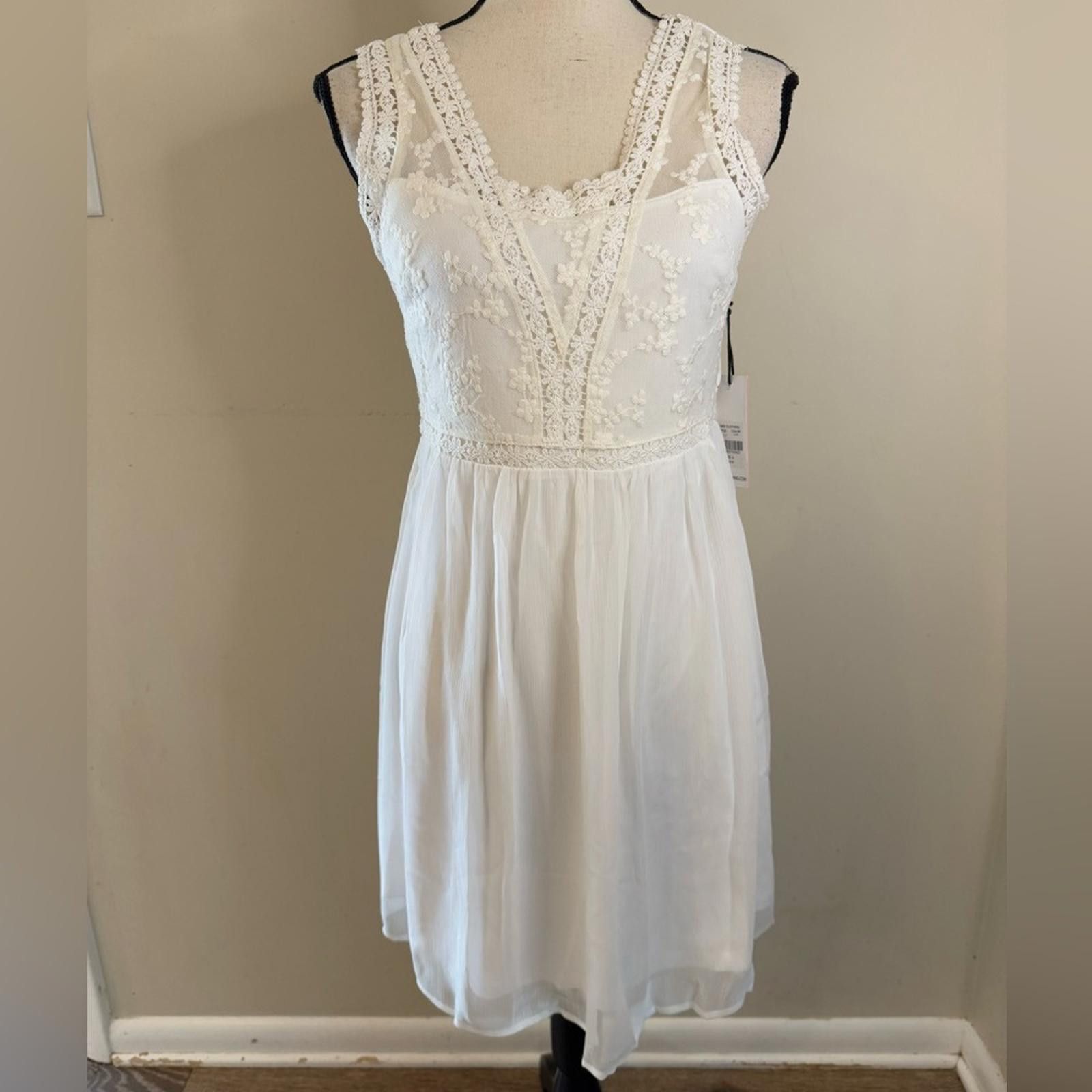 Forme D'Expression Dex white sleeveless lacey midi dress SZ small Size S / US 4 / IT 40 - 1 Thumbnail