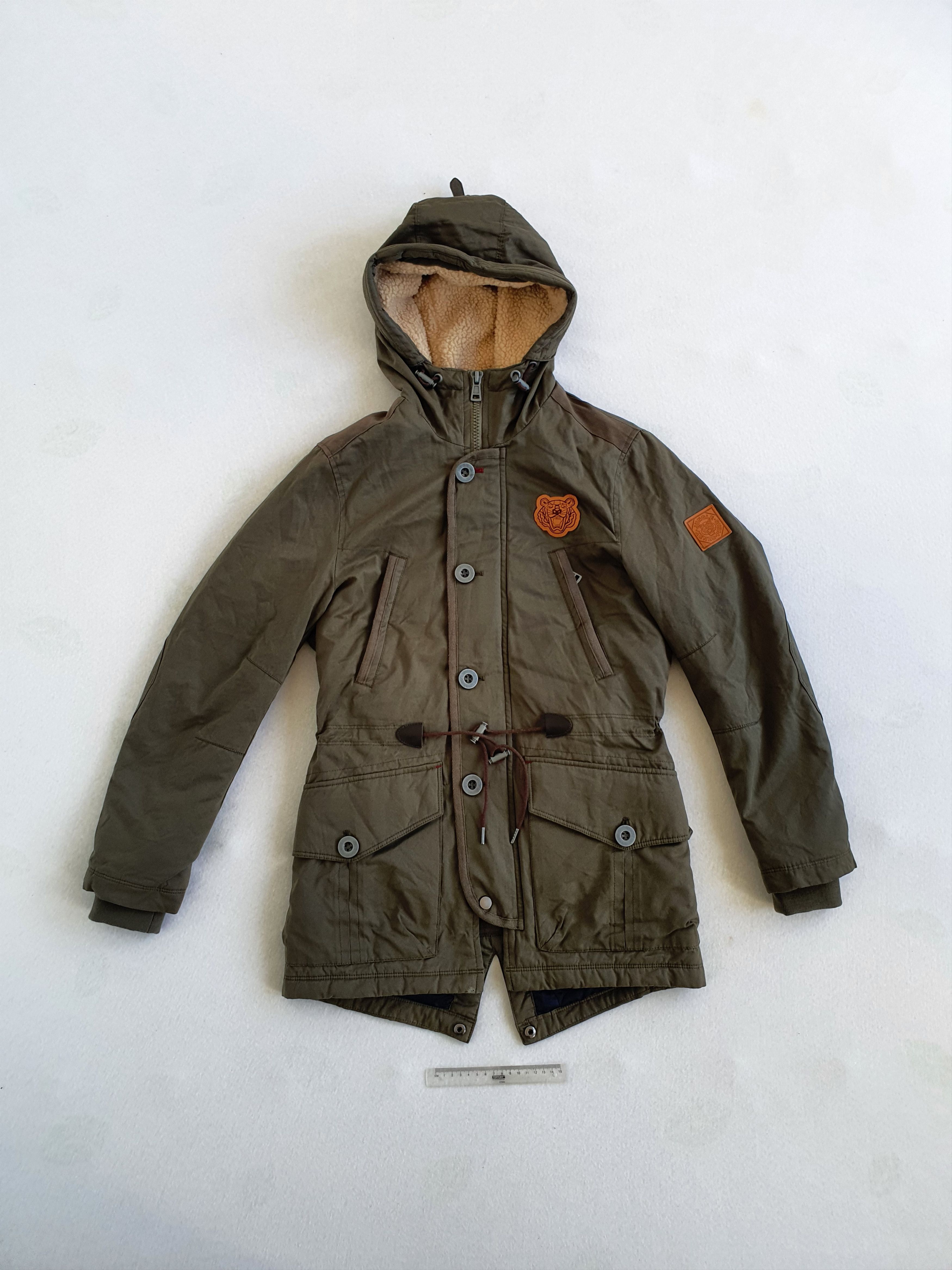 Women Autumn Fall Winter Fishtail Parka w Hood - Olive