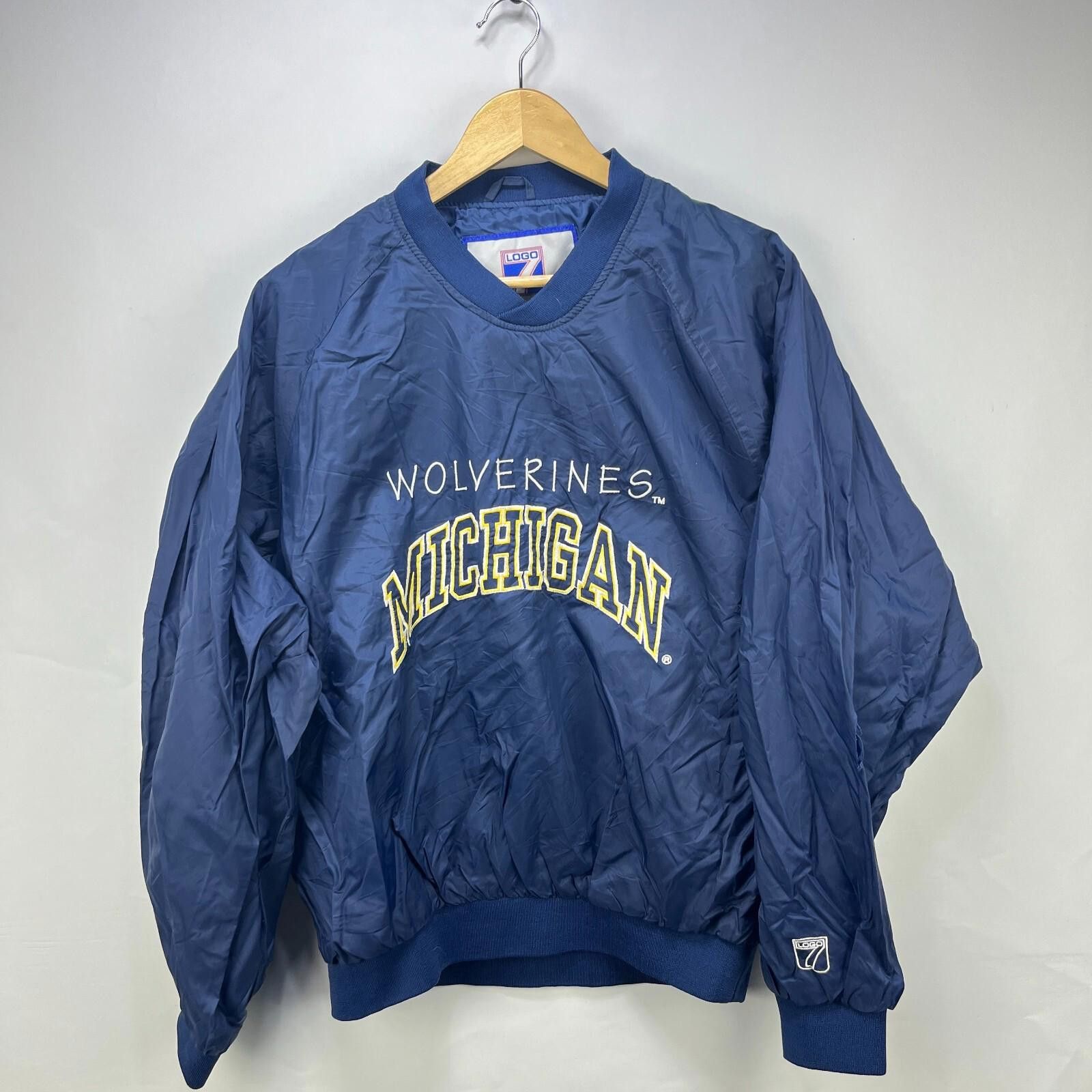 Logo 7 Vintage 90s Michigan Wolverines Pullover Jacket Medium Size US M / EU 48-50 / 2 - 1 Thumbnail