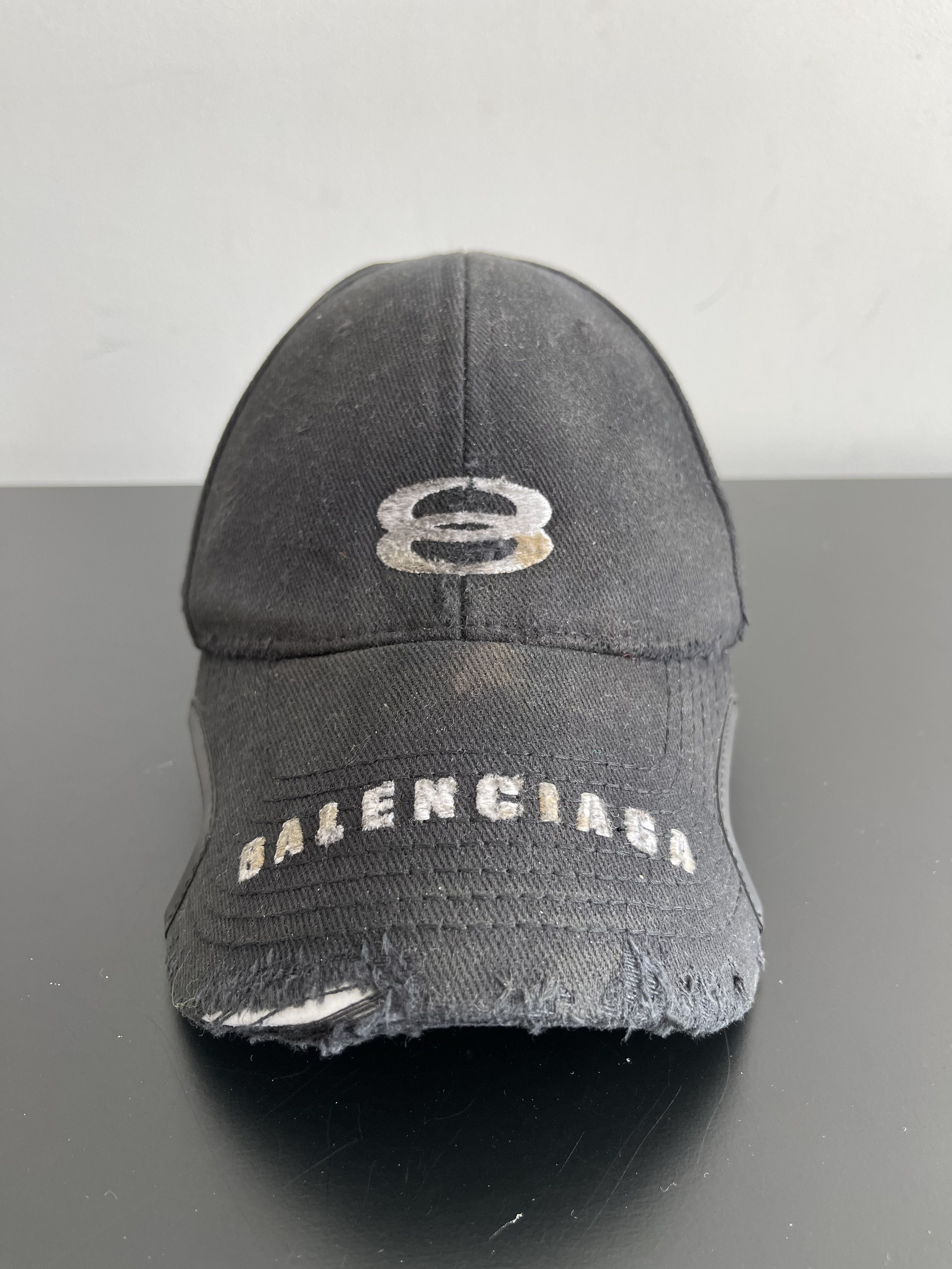 Balenciaga Destroyed Unity Logo Notch Cap (M) 57 CM | Grailed