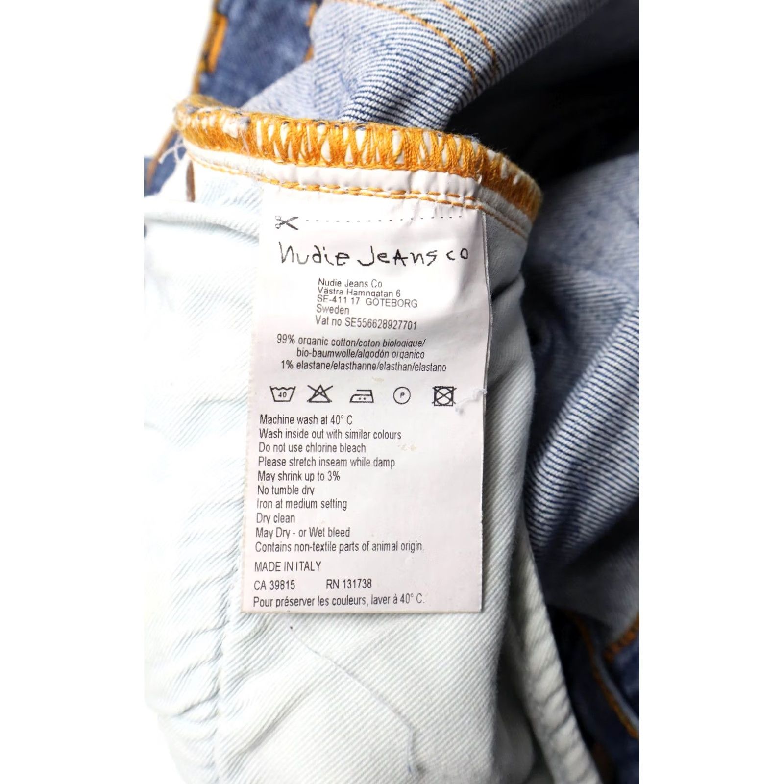 Nudie Jeans NUDIE Jeans Men's W32/L32 Blue Tapered Distressed Faded Whiskers Zip Fly Jeans Size US 32 / EU 48 - 7 Thumbnail