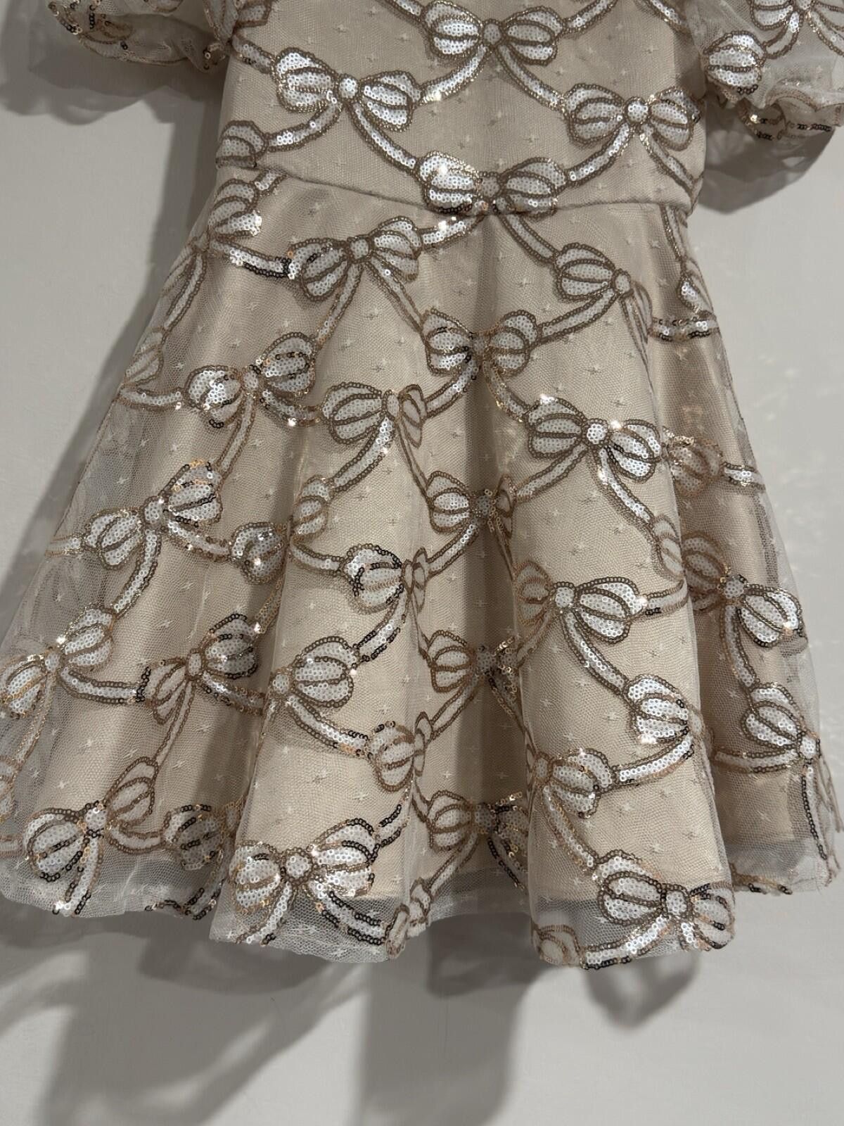 Other Rare Editions Girls Dress Sequin Bow Puff Illusion Sleeve 4T Size ONE SIZE - 8 Thumbnail