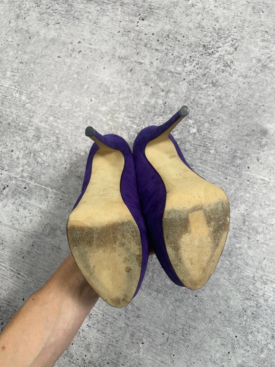 Giuseppe Zanotti Giuseppe Zanotti Purple Suede Peep Toe Pumps Heels Y2K Size US 9 / IT 39 - 6 Thumbnail