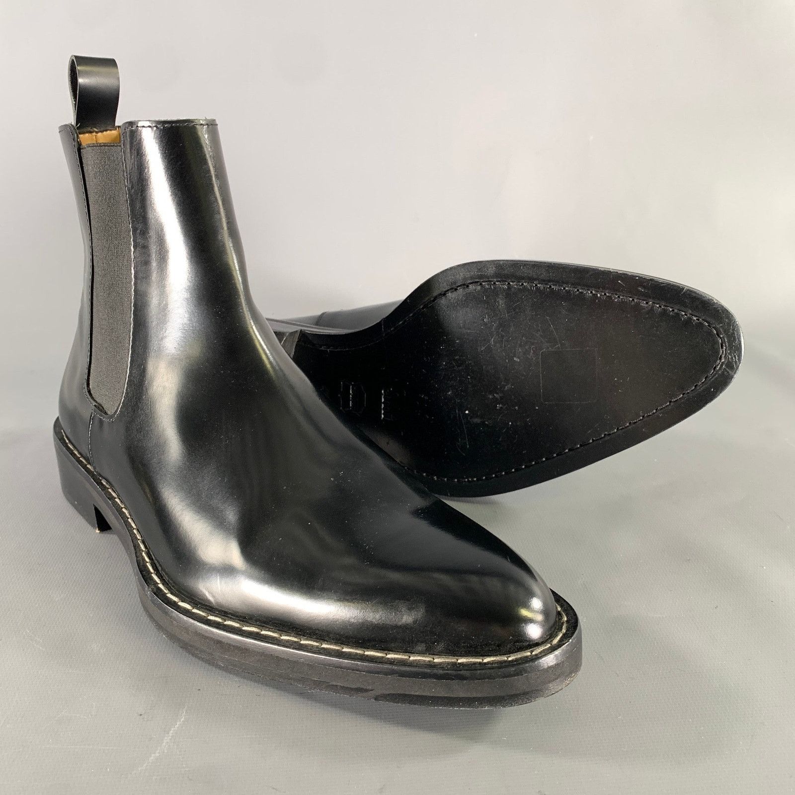 AMI AMI by ALEXANDRE MATTIUSSI Black Leather Pull On Boots Size US 7 / EU 40 - 5 Thumbnail