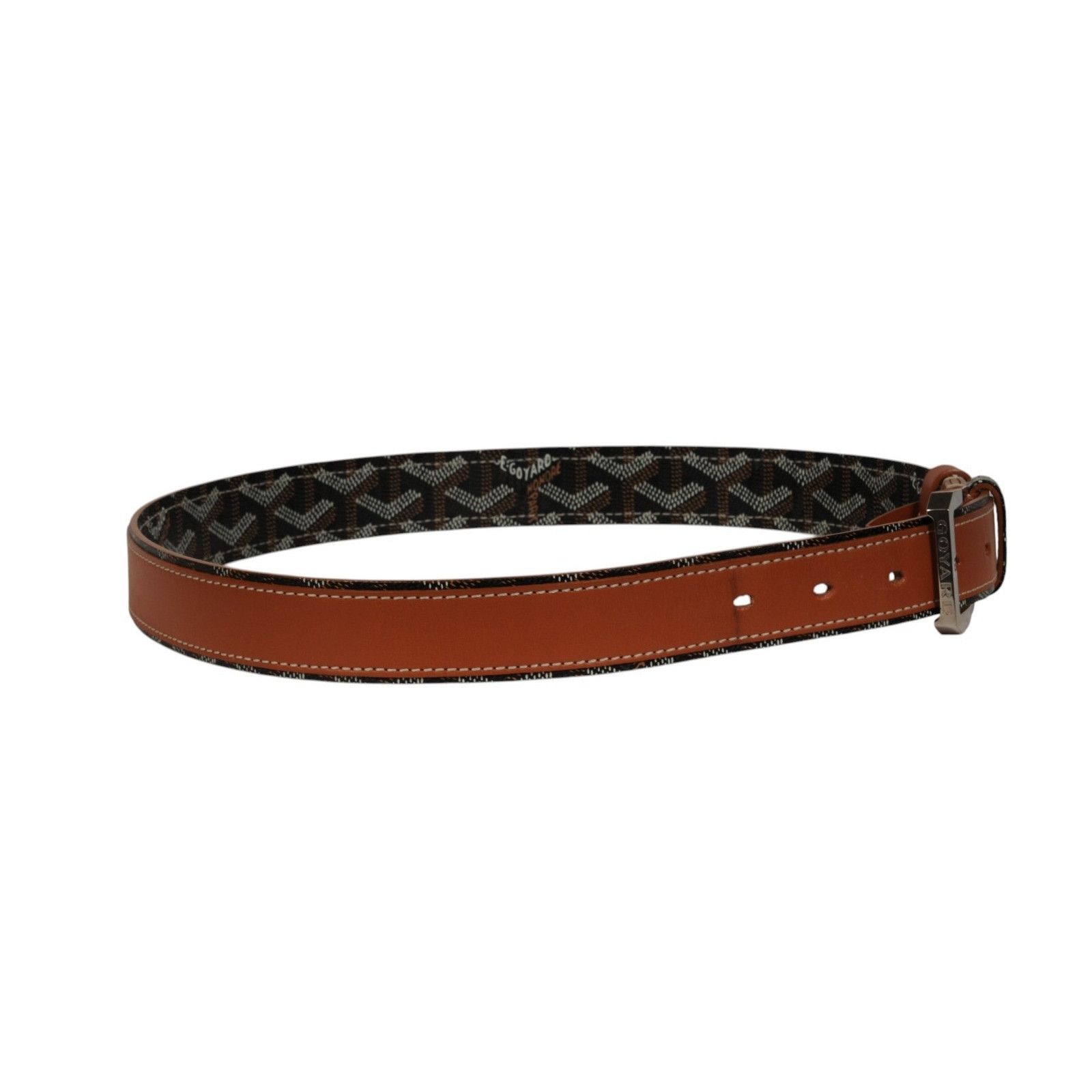 Goyard Fregate Belt 95 33 34 Black Brown Leather Goyardine - 02611 Size 34 - 13 Thumbnail