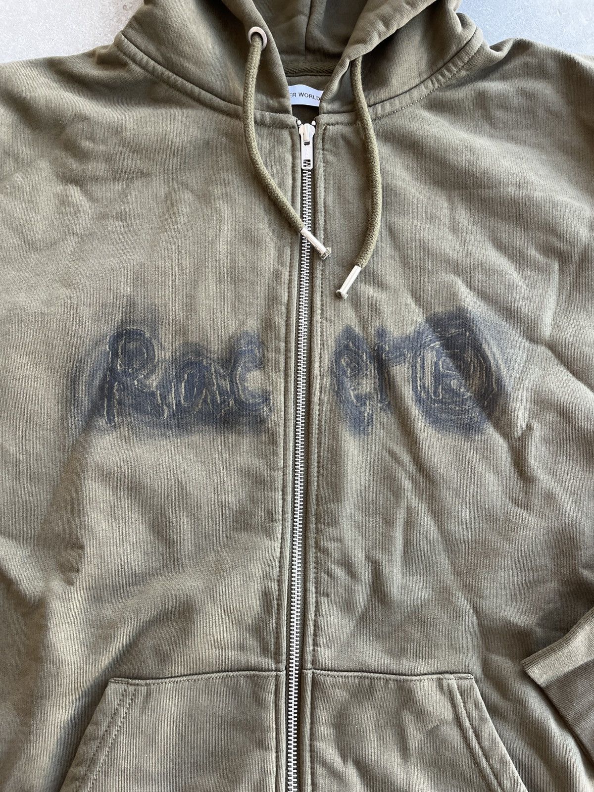 Racer Worldwide Racer Worldwide Army Green Logo Hoodie (unisex) Size US L / EU 52-54 / 3 - 4 Thumbnail