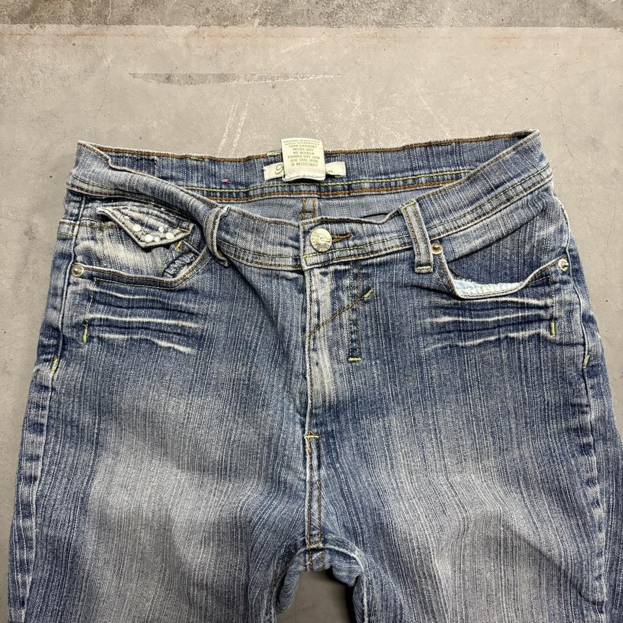 Japanese Brand × Vintage Crazy Vintage Y2K/2000s Bootcut Flare Light Wash Denim Jeans! Size US 28 / EU 44 - 2 Thumbnail