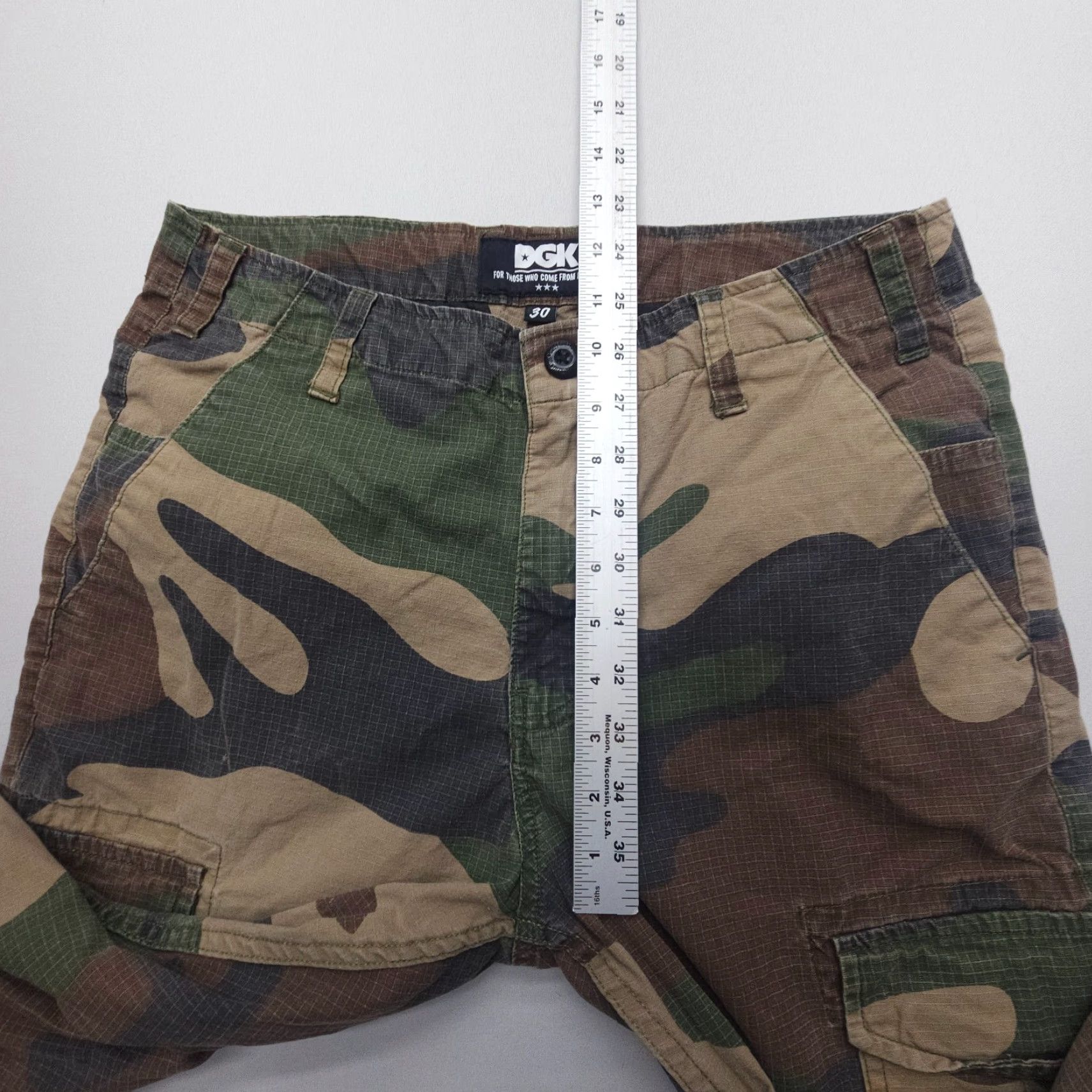DGK DGK Cargo Pants Mens 30 x 29 Camo Army Straight Leg Regular Fit Cotton Denim Knit 2000s Style Clothing Size US 30 / EU 46 - 5 Thumbnail