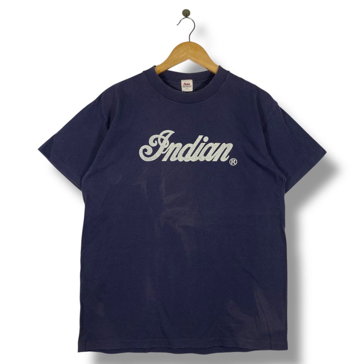 Indian Motorcycle × Vintage Vintage 90's INDIAN MOTOCYCLE Spellout Faded Tee Shirt Large Size US L / EU 52-54 / 3 - 1 Thumbnail