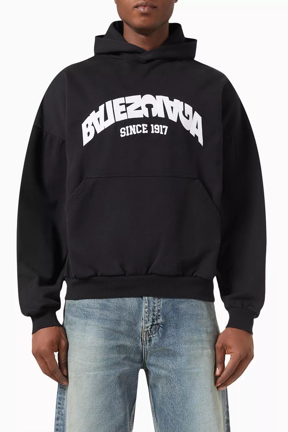 Balenciaga Black Embroidered Back Flip Logo Oversized Hoodie Size US XS / EU 42 / 0 - 2 Thumbnail