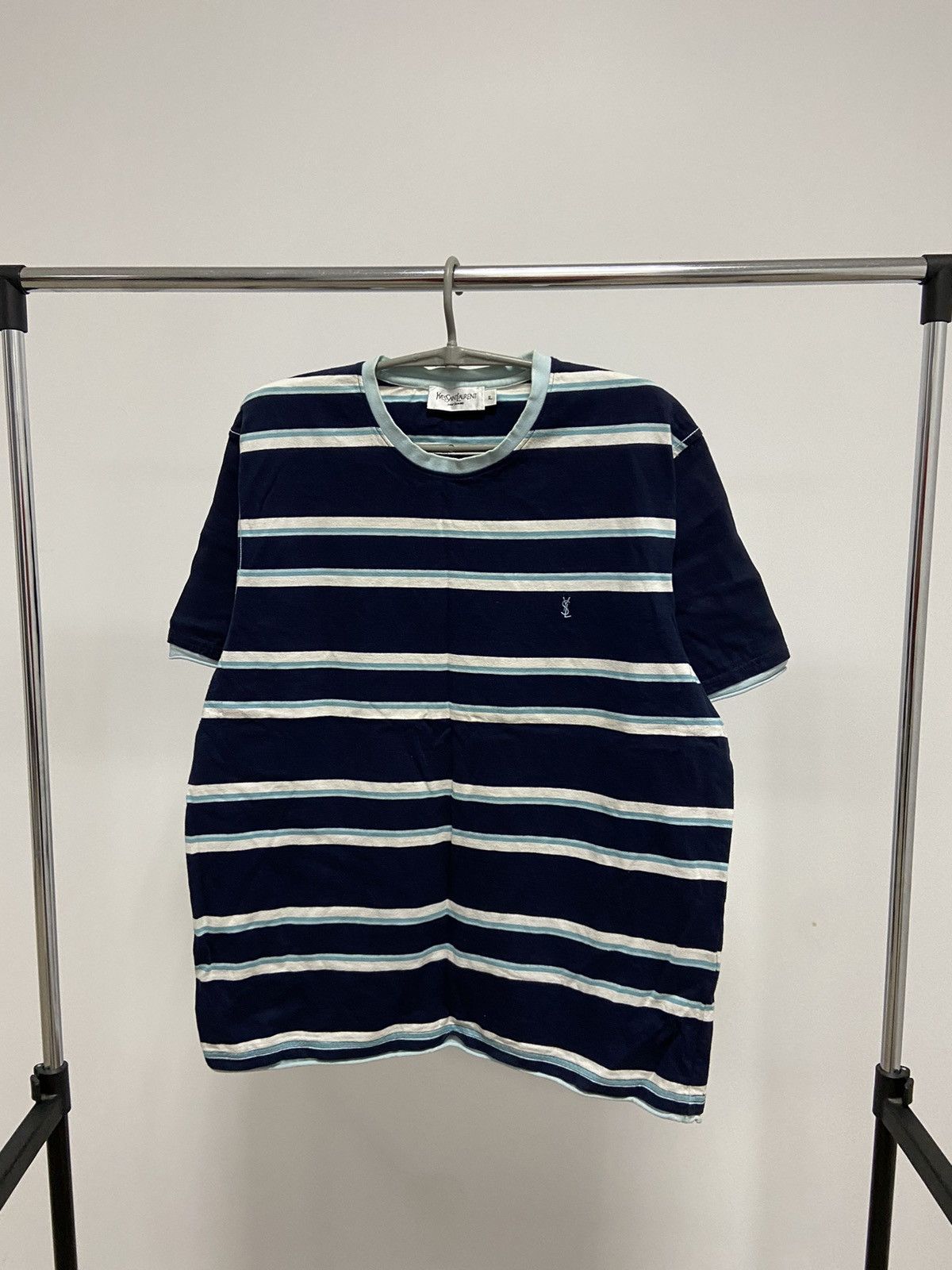 Vintage × Yves Saint Laurent Yves Saint Laurent T Shirt Vintage Luxury Y2K Strips Size US XL / EU 56 / 4 - 1 Thumbnail