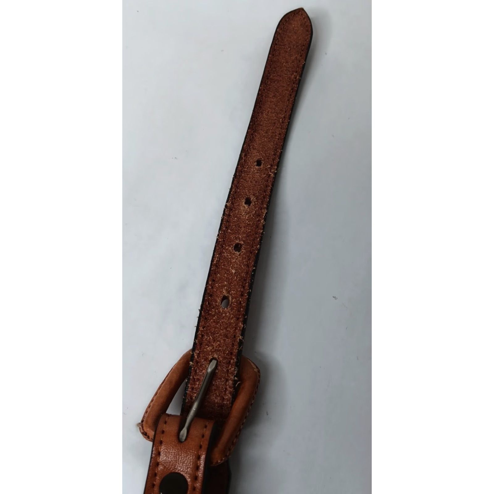Vintage VINTAGE Handmade Mexican Leather Braided Belt Women 30 Brown 26.5-30" Adjustable 15/16" Womens Size ONE SIZE - 6 Thumbnail