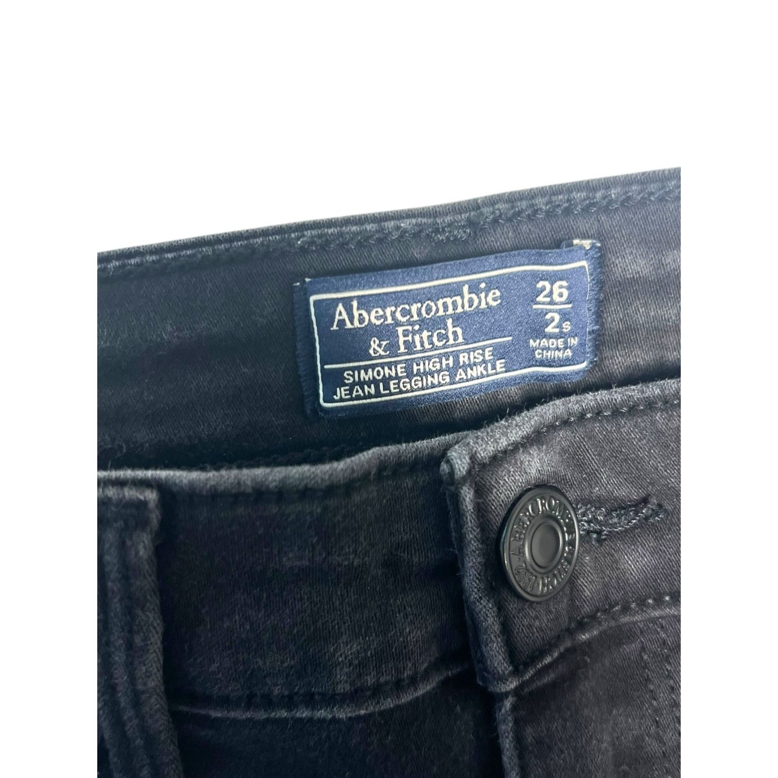 Abercrombie & Fitch Abercrombie Simone High Rise Jean Leggings Black Womens 2 Size 26" / US 2 / IT 38 - 7 Thumbnail
