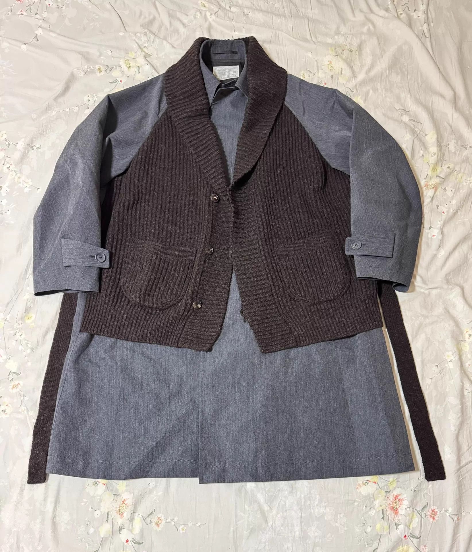 Kolor Kolor 20AW Runway Wool Knit Coat Blue Gray L Size US L / EU 52-54 / 3 - 1 Thumbnail