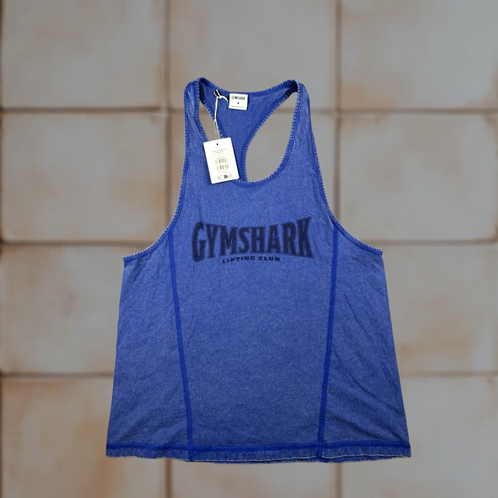 Gymshark Tank Shirt Mens Medium Blue Sleeveless Workout Gym, Men's