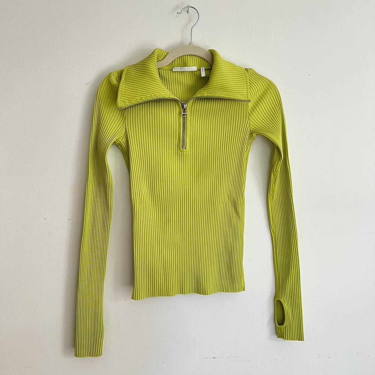 Helmut Lang Helmet Lang Lime Green Ribbed Long Sleeve Size XS / US 0-2 / IT 36-38 - 1 Thumbnail
