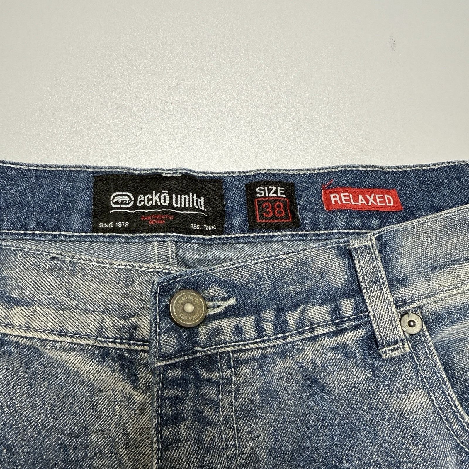 Ecko Unltd. × Vintage Ecko Unltd Baggy Y2K Jeans Mens 38x32 Blue Skate Grunge Size US 38 / EU 54 - 4 Thumbnail
