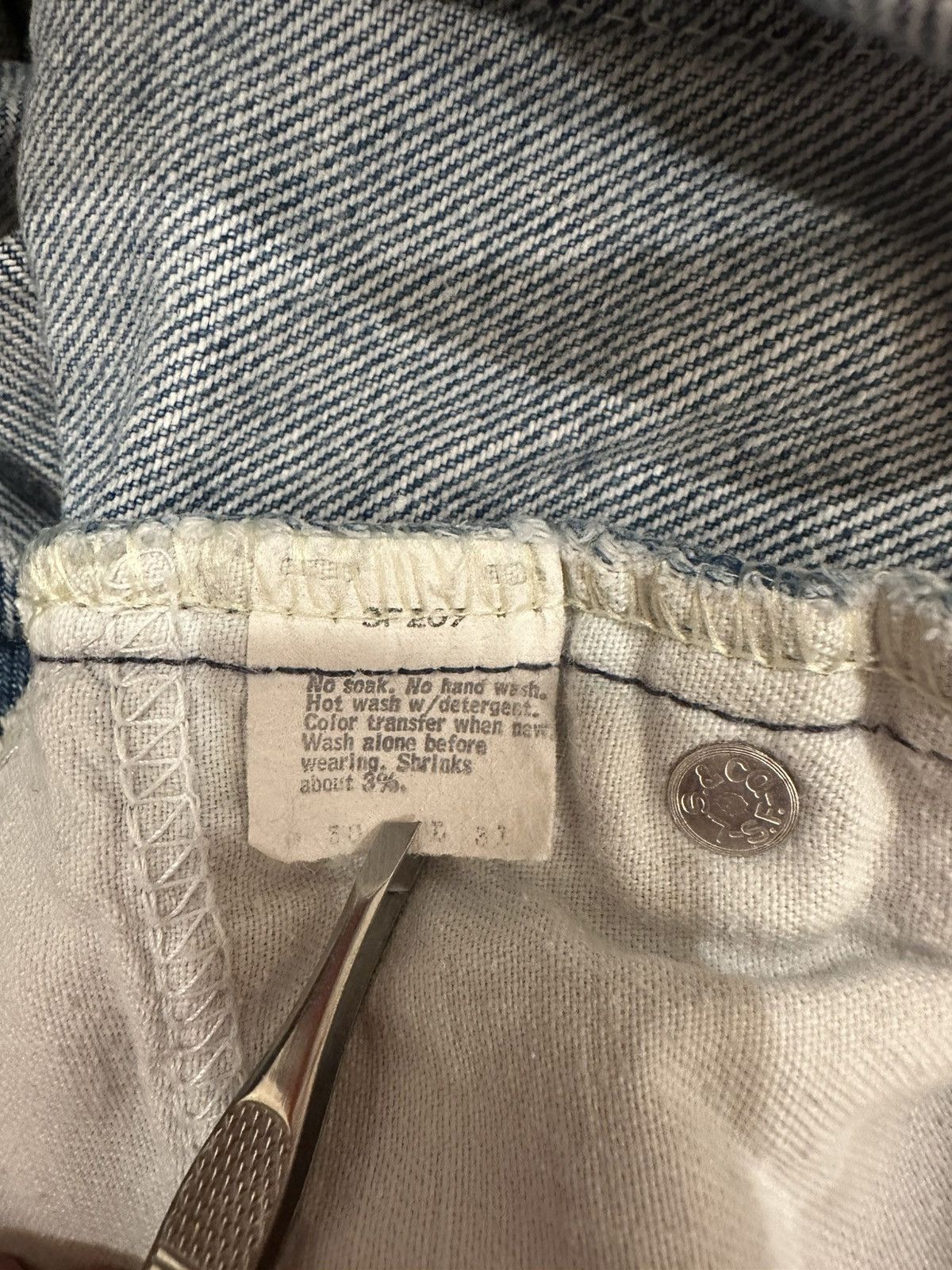 Levi's Vintage 80s Levis 20505 0217 Orange Tab Jeans 35x27 Size US 35 - 6 Thumbnail