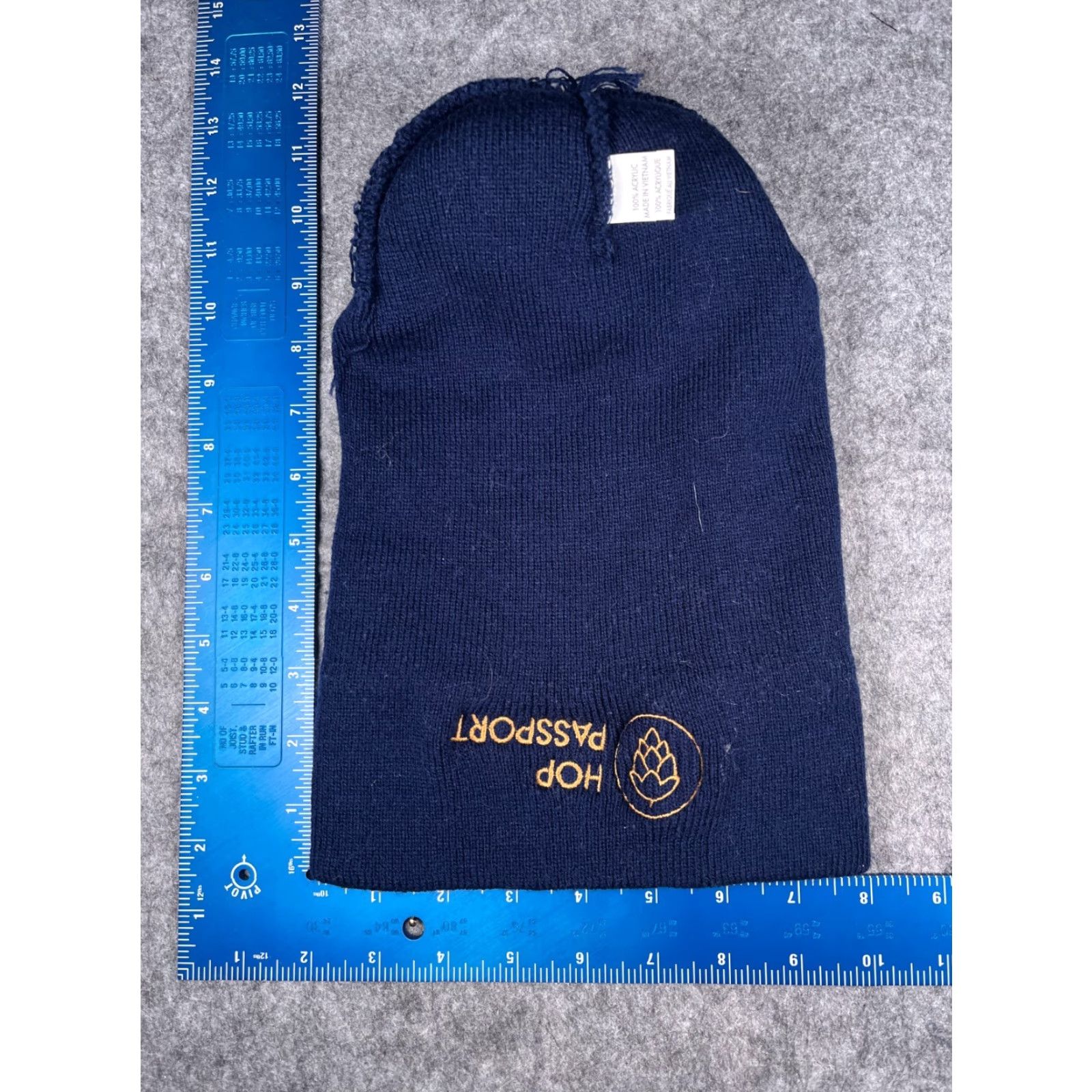Vintage Promotional Headwear Beanie Adult One Size Blue Knit 100% Acrylic Pom Ski Breweries Unisex Size ONE SIZE - 6 Thumbnail
