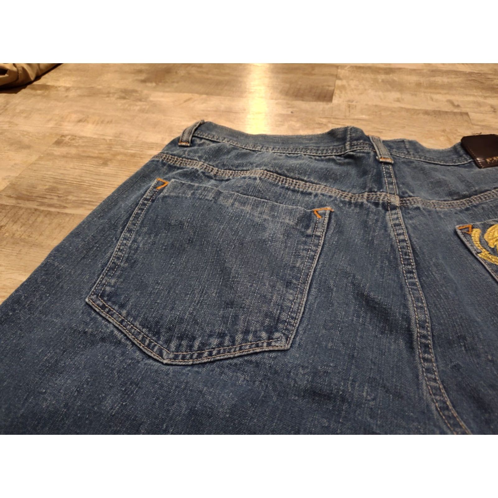 Phat Farm Phat Farm Y2K Denim Blue Jean Shorts 42x11 Embroidered Pockets Hip Hop Jorts Size US 42 / EU 58 - 6 Thumbnail