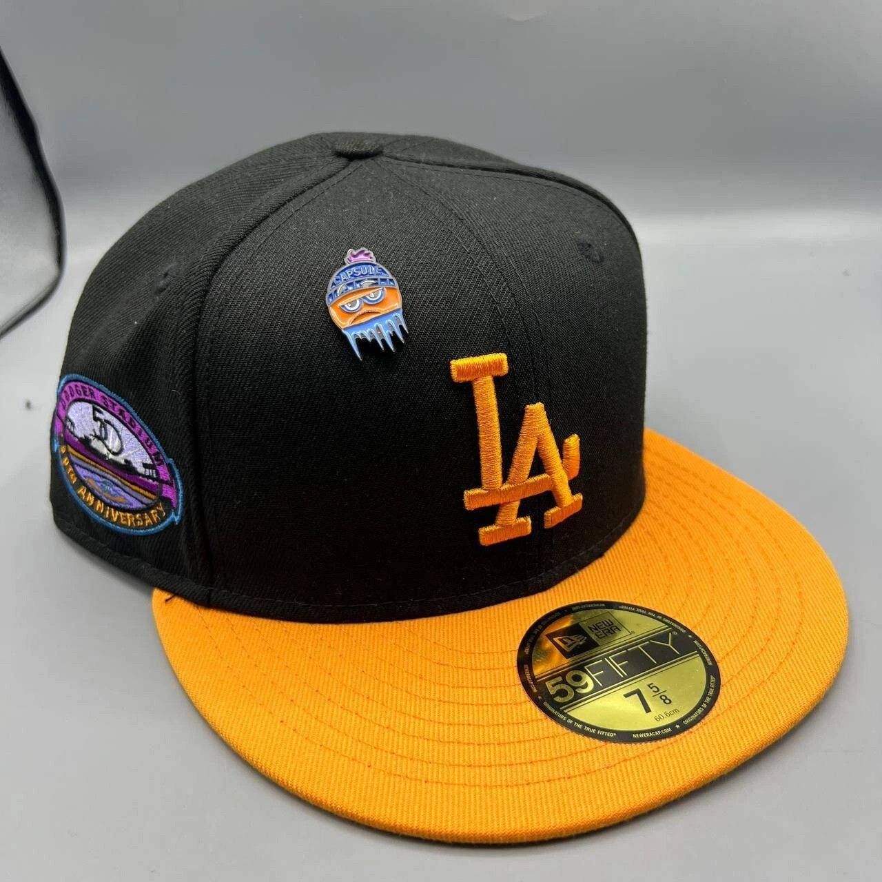 New Era Los Angeles LA Dodgers Hat Men 7 5/8 Frozen Orange Fitted Size ONE SIZE - 1 Thumbnail
