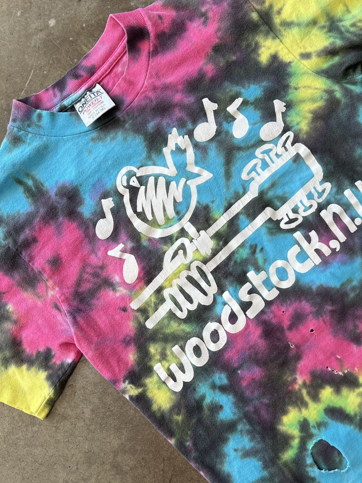 Band Tees × Vintage Vintage Woodstock New York Single Stitch Tie Dye Tee Small Size US S / EU 44-46 / 1 - 1 Thumbnail