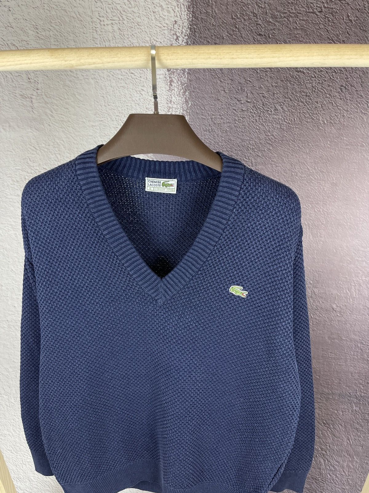 Lacoste × Vintage Chemise Lacoste vintage 90s made in Spain blue sweater Size US L / EU 52-54 / 3 - 4 Thumbnail