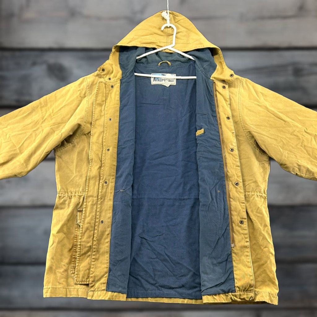 Vintage VINTAGE Aéropostale Jacket Men XL Brown Parka Canvas Hooded 90s Sun Faded Chore Workwear Casual Zip Size US XL / EU 56 / 4 - 1 Thumbnail