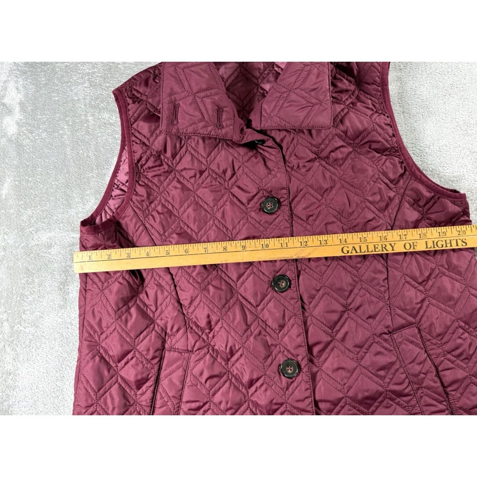 Lands' End Lands End Women’s M Burgandy Quilted Vest Workwear Mom Grandma Core Basic Red Lightweight Pockets Size M / US 6-8 / IT 42-44 - 3 Thumbnail
