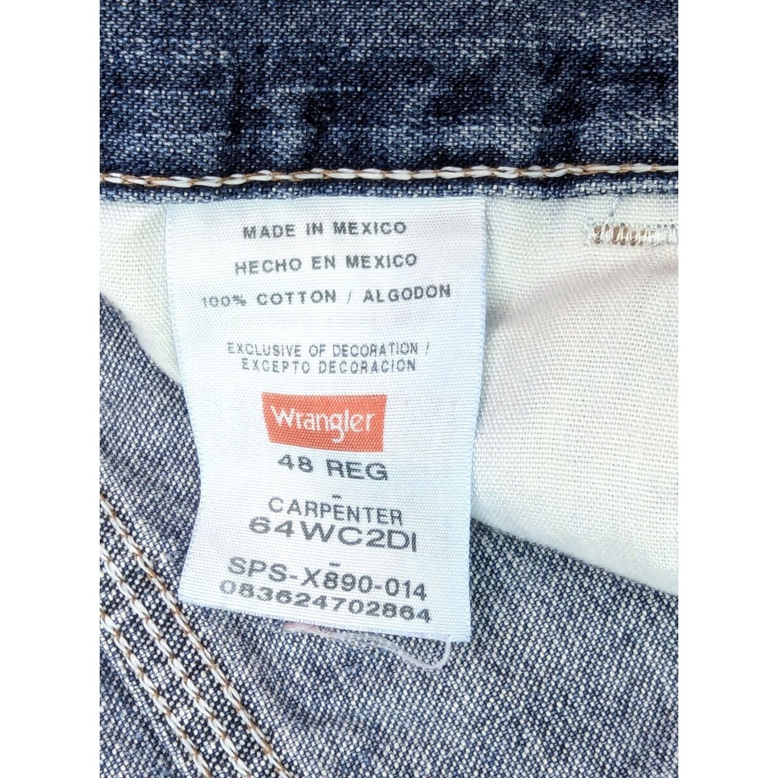 Wrangler Wrangler Men's Cargo Denim Shorts 48 Reg 10" Inseam Blue 100% Cotton Front Zip Button Pockets Cargo Style Belt Loops Vintage: No Size US 32 / EU 48 - 7 Thumbnail