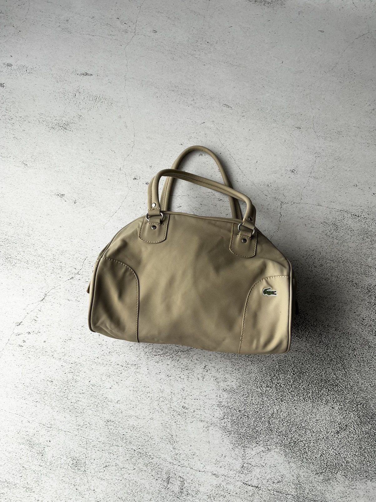 Lacoste 🐊Y2K Lacoste Vintage Bowling Bag Beige Green Croc 2000s Size ONE SIZE - 1 Thumbnail