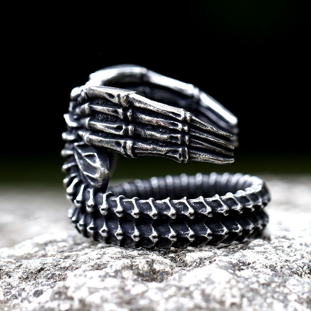 Vintage SIZE 10 316L Stainless Steel Alien Ring Size ONE SIZE - 4 Thumbnail