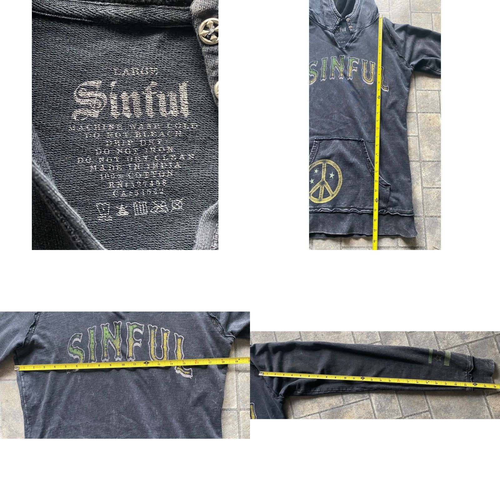 Affliction VINTAGE Sinful By Affliction WOMENS Hoodie L Heart Pullover Graphics On Sleeves And Hood Mens? Women? Wait. Size L / US 10 / IT 46 - 8 Thumbnail