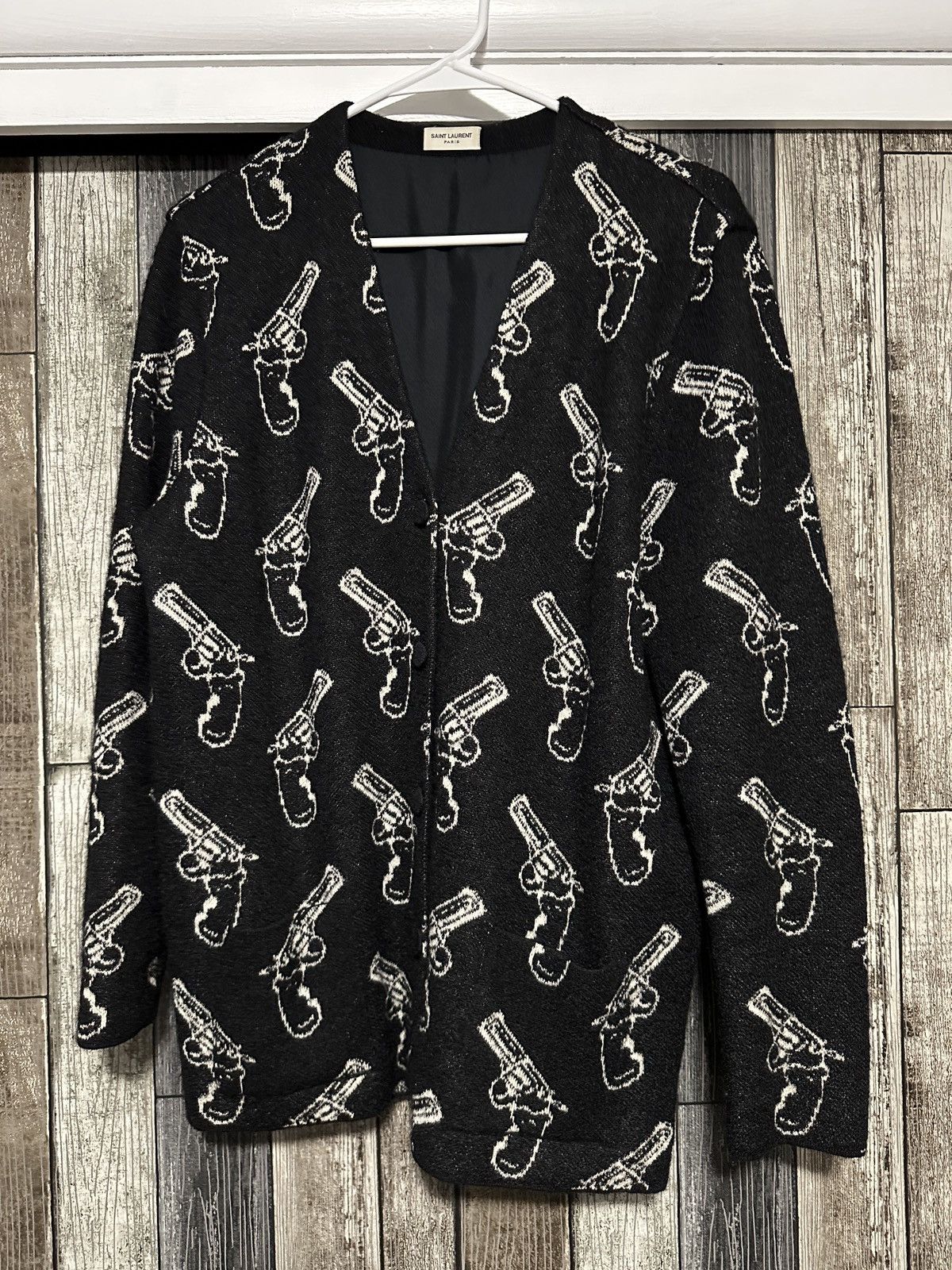 Saint Laurent Paris Mohair Wool Revolver Gun Pop Cardigan Size US XS / EU 42 / 0 - 1 Thumbnail