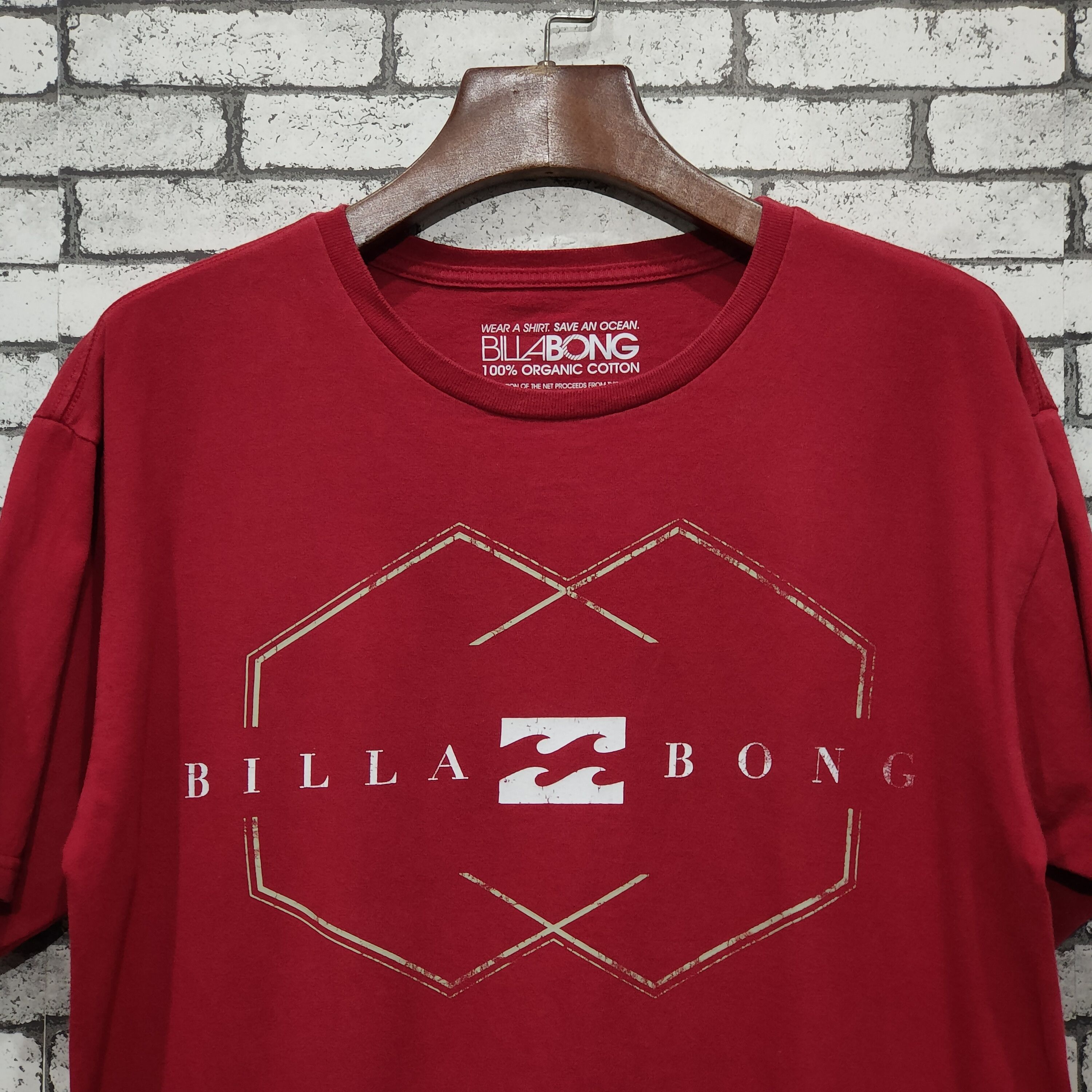 Billabong 🔥BILLABONG 100% Organic Cotton T-Shirt Size US M / EU 48-50 / 2 - 2 Thumbnail