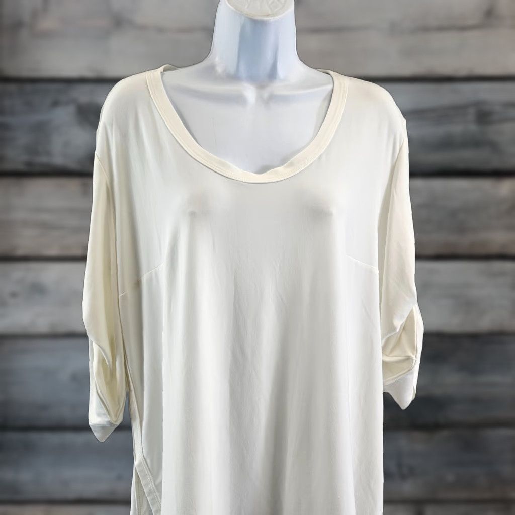 Joseph Ribkoff Joseph Ribkoff Womens Top Blouse Ivory 3/4 Sleeve Size 16 - Tunic Size XXL / US 16-18 / IT 52-54 - 1 Thumbnail
