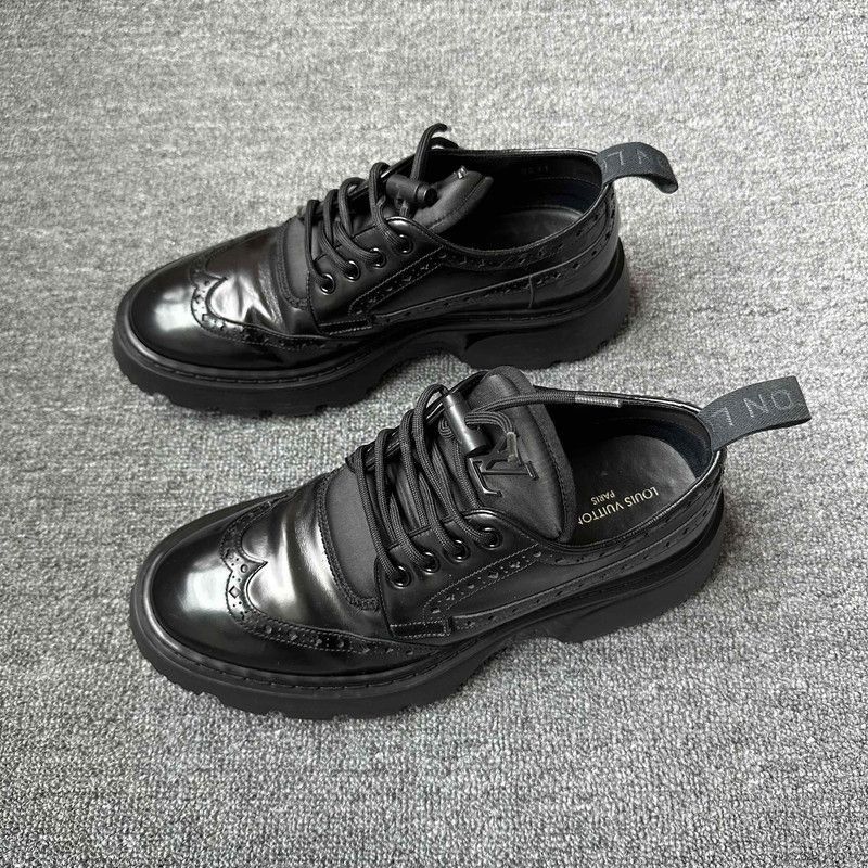 Louis Vuitton Louis Vuitton Bold Black Leather Derby Shoes - Size US 6.5 / EU 39-40 - 1 Thumbnail