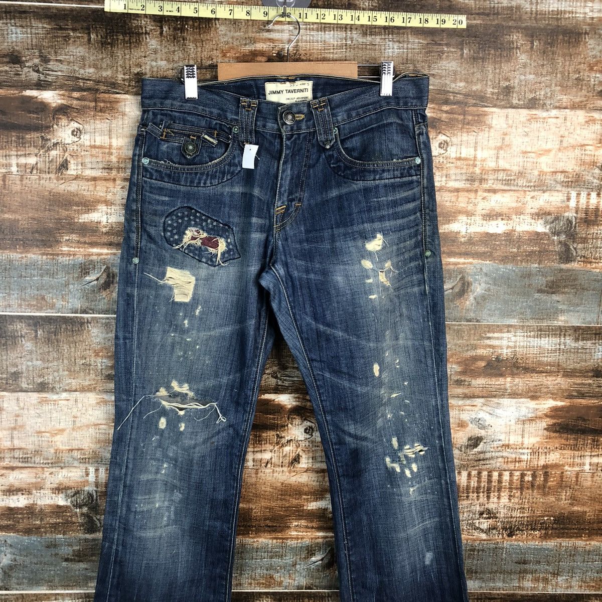 Jimmy Taverniti DLL Jimmy Taverniti Blue Distressed Denim Pants #C135 Size US 31 - 2 Thumbnail