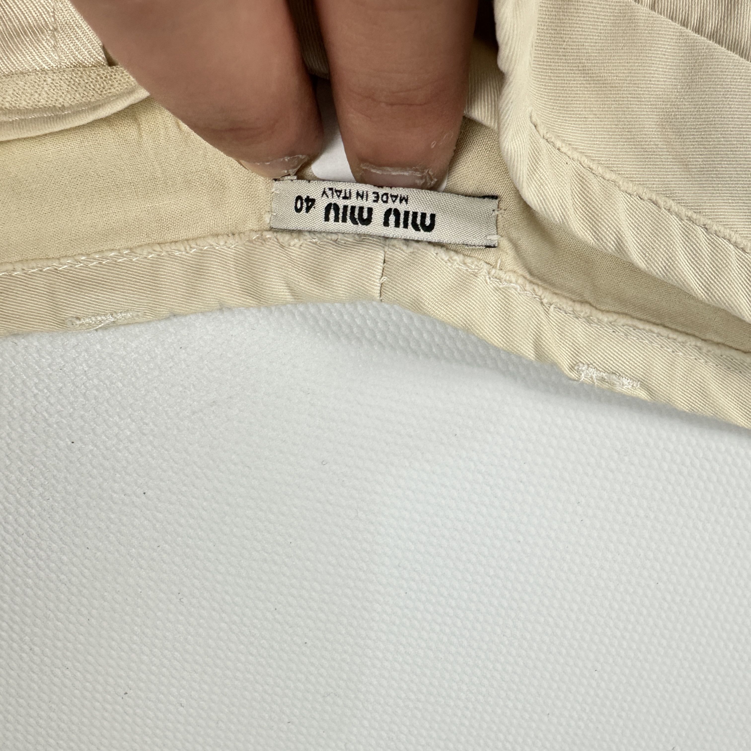 Miu Miu Pantaloni Miu Miu Cotone – 40 IT Size 27" / US 4 / IT 40 - 2 Thumbnail