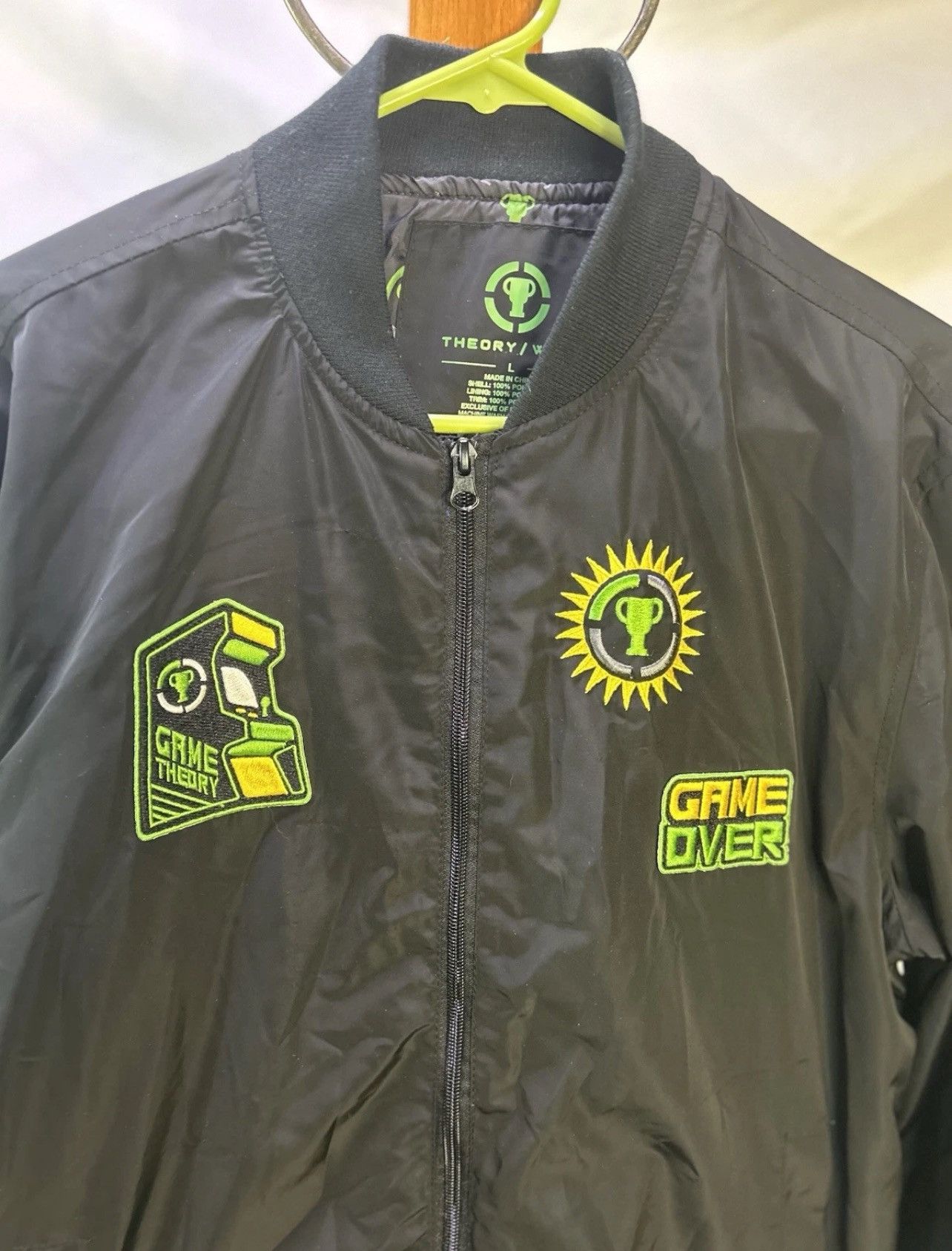 Other Game Theory RARE Black Bomber Jacket Retro Patches Sz L Size US L / EU 52-54 / 3 - 2 Thumbnail