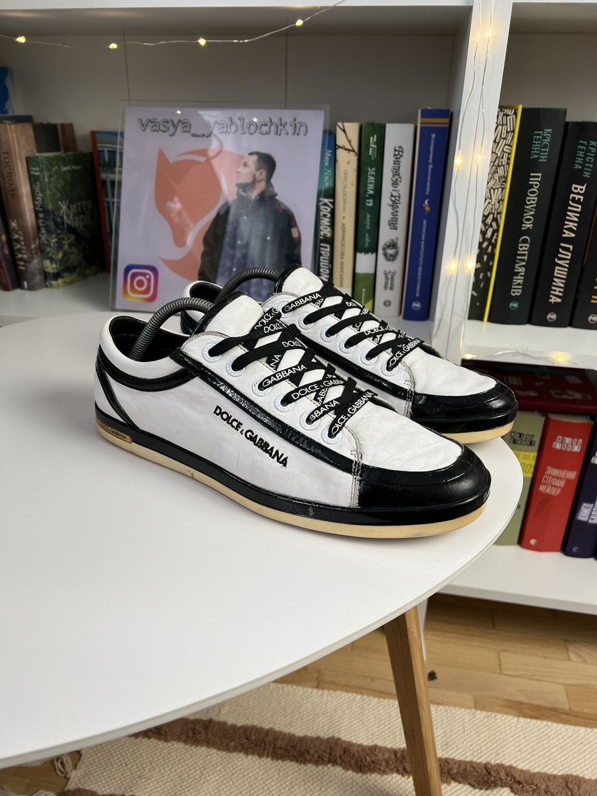 Dolce Gabbana Shoes Leather Sneakers Low Top in Black, Men's (Size 9)