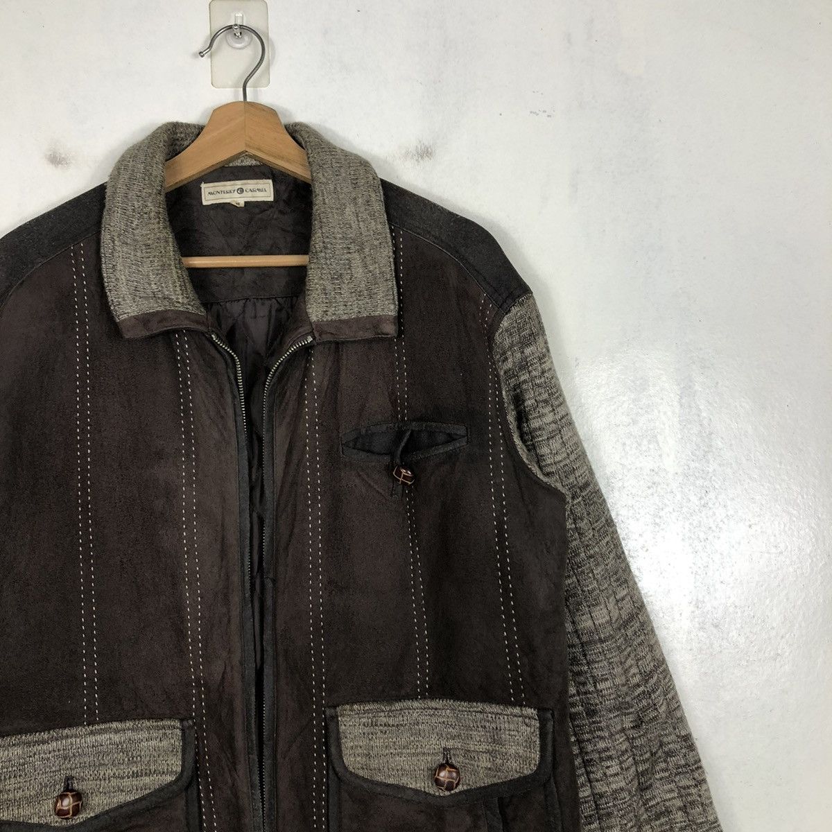 Japanese Brand 📌VTG BIKER FLY LEATHER JACKET MONTERRY CARMEL ISSEY MIYAKE Size US M / EU 48-50 / 2 - 7 Thumbnail