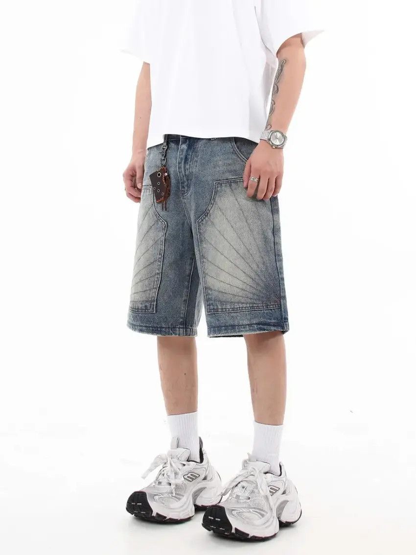 Designer × Japanese Brand Baggy Distressed Style Street Jorts Size US 32 / EU 48 - 2 Thumbnail