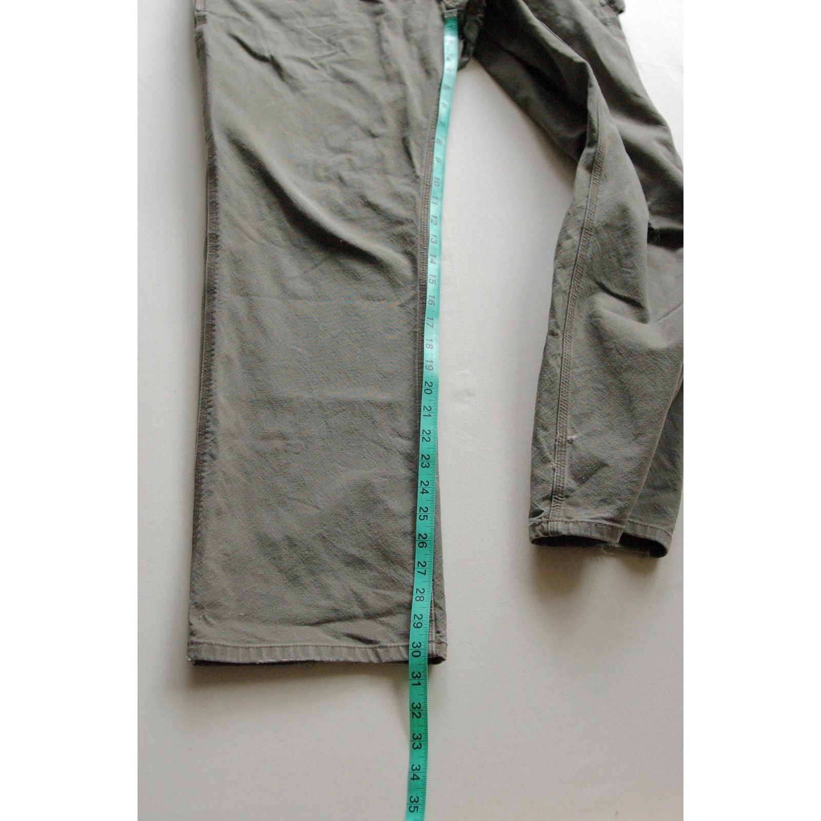 Carhartt Distressed Carhartt Duck Pants 34x32 Olive Honest Mending Size US 34 / EU 50 - 3 Thumbnail