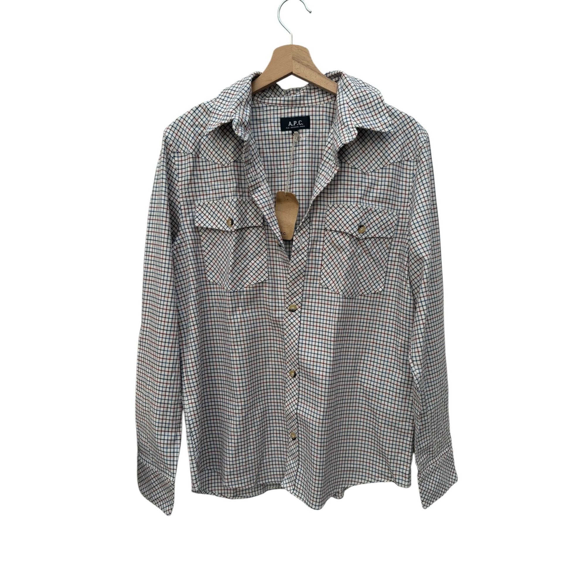 A.P.C. White checkered shirt Size US M / EU 48-50 / 2 - 1 Thumbnail