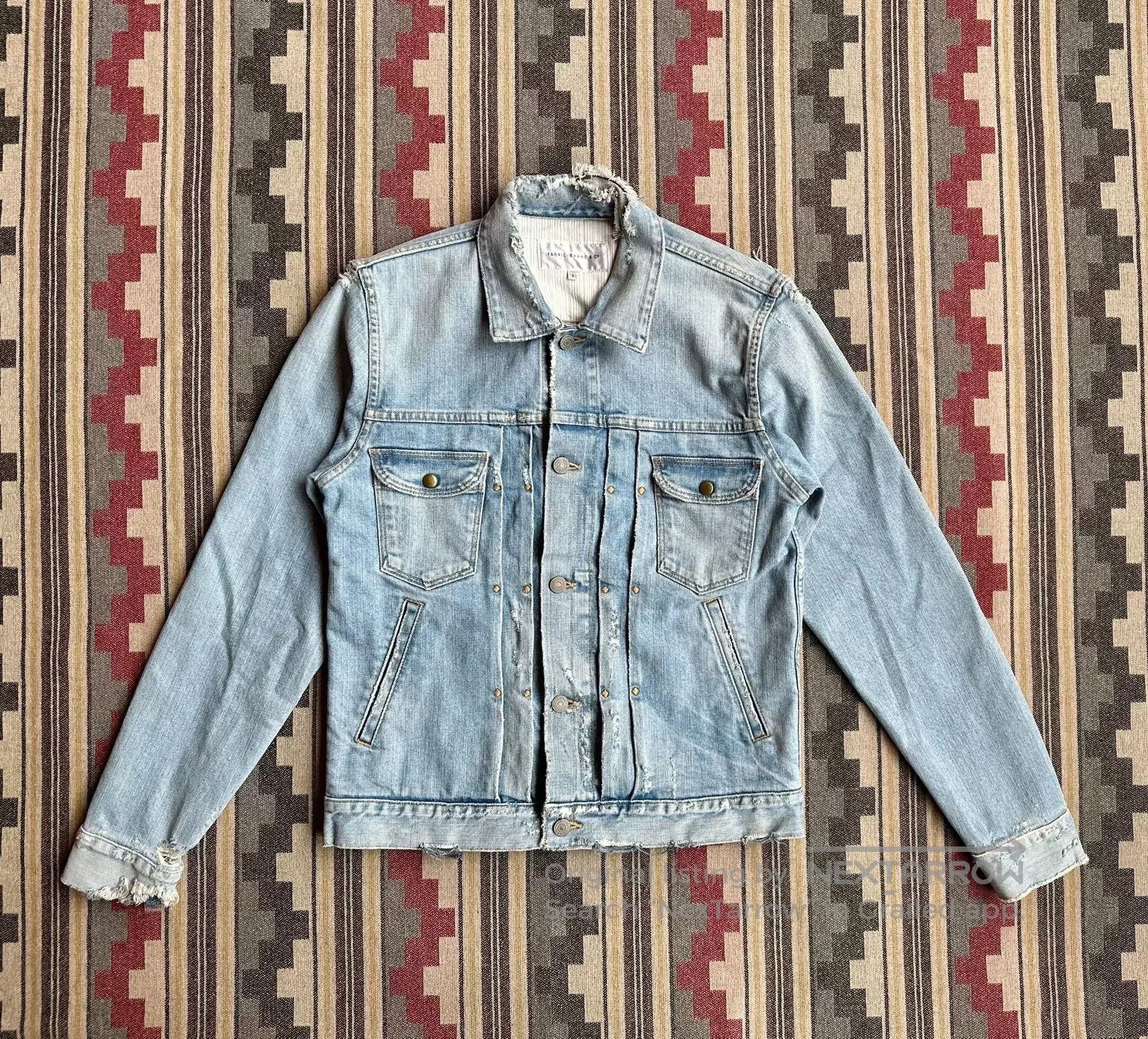 Fabric Brand & Co. denim jacket with distressed details. Size US S / EU 44-46 / 1 - 1 Thumbnail