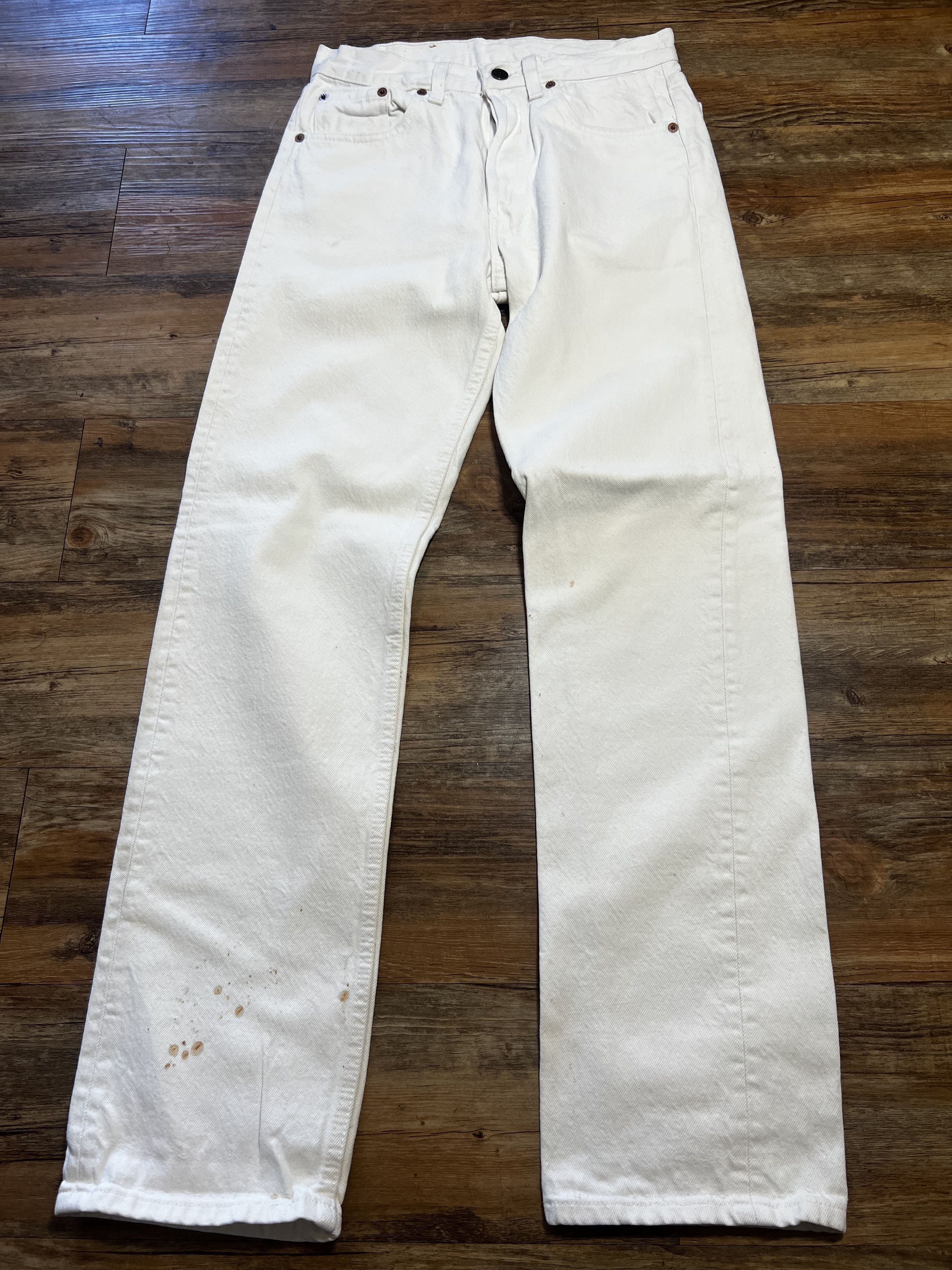 Levi's × Levi's Vintage Clothing × Vintage Vintage Levi's 501 White Denim Jean Pants Size US 29 - 1 Thumbnail
