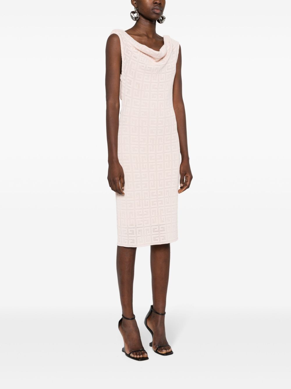 Givenchy o1srvl11e0125 4G-Patterned Midi Dress in Beige Size L / US 10 / IT 46 - 3 Thumbnail