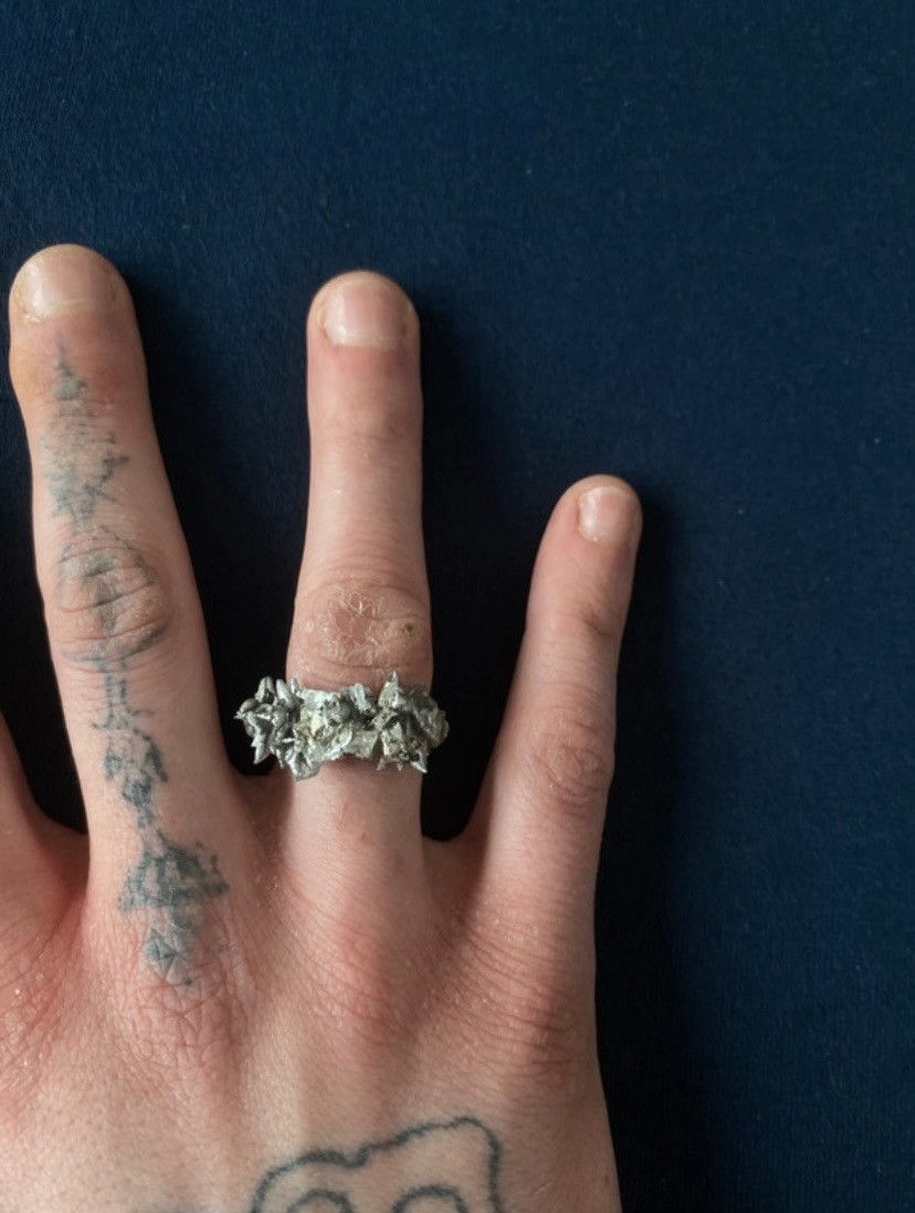 Vintage Custom Ring Thorn Goth Signet Spikes Cybersigilism Size 19 Size ONE SIZE - 2 Thumbnail