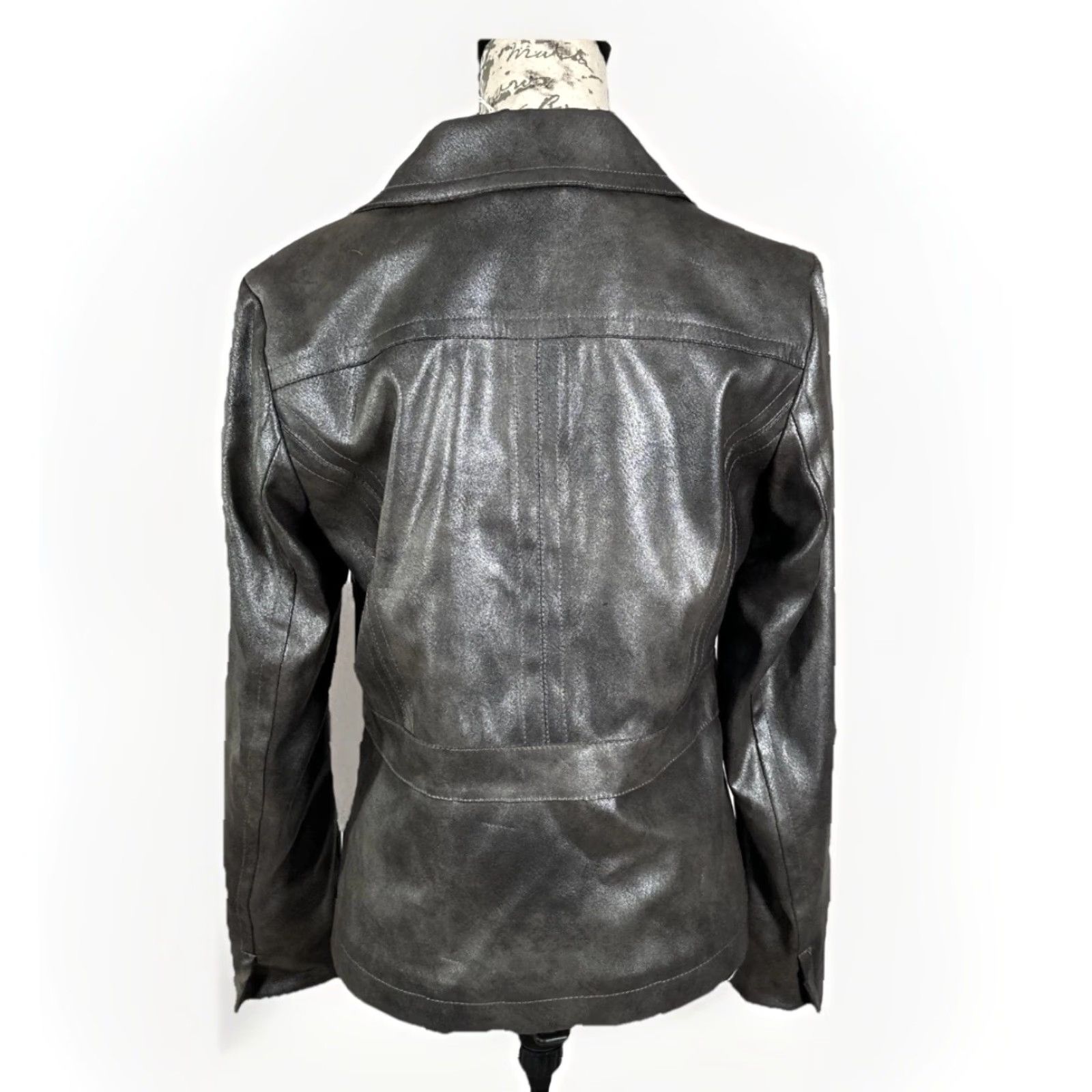 Vintage Chico's Jacket Womens 0 Silver Braided Shine Cammi Button Up Pockets NWT Jacket Womens 0 Silver Braided Shine Cammi NWT Size XS / US 0-2 / IT 36-38 - 2 Thumbnail
